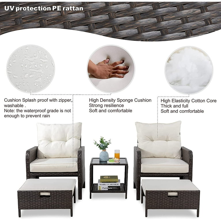 Patio chair with ottoman underneath hot sale