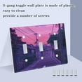 thumbnail image 3 of Yayeee Toggle Light Switch Wall Plate 3-Gang 6.37"x4.48" Decorative Outlet Cover, White Cat Walking, 3 of 7