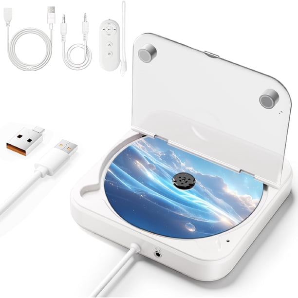 Reproductor de CD portátil DDup para auto, USB, AUX, anti-saltos, Plug & Play