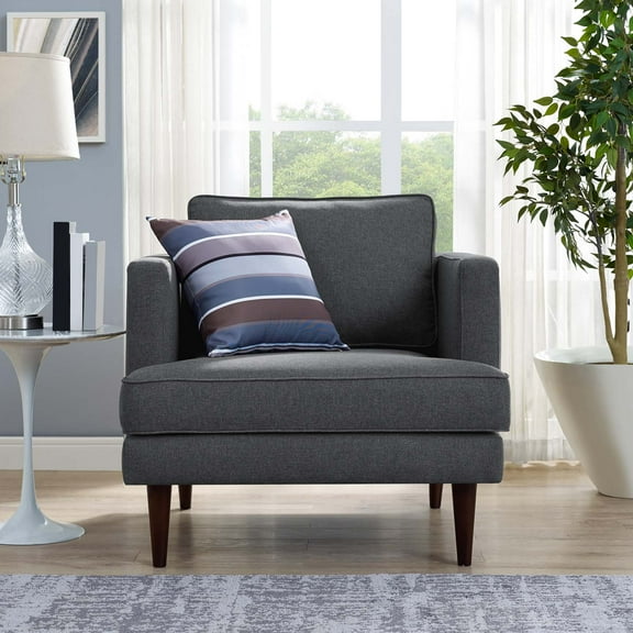 Modway Agile Upholstered Fabric Armchair in Gray
