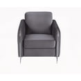 thumbnail image 4 of Hathaway 32" Gray Velvet 1-Piece Modern Armchair with Solid Wood Frame and Non-Slip Pads, 4 of 5