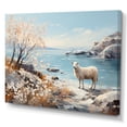 thumbnail image 2 of Designart "Simplistic Beachside Sheep" Sheep Canvas Art Print, 2 of 7