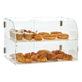 thumbnail image 1 of KFFKFF Confectionery Showcase, Dual-Level Professional Tabletop Bakery Exhibit, Transparent Display Container with Back Entry & Detachable Racks, 22"x14"x14", 1 of 9