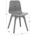 thumbnail image 3 of SAFAVIEH Couture Damiano Classic PP Solid Dining Side Chair, Grey (Set of 2), 3 of 14