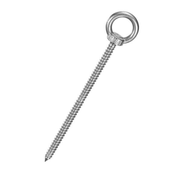 Uxcell 1-Pack 304 Stainless Steel Eyebolt M8x150mm Shoulder Lifting Eye Bolt for Wood Securing/Swing/Hanging Hammocks Silver