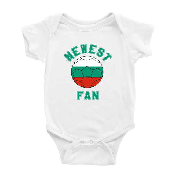 Newest Bulgaria National Soccer Team Fan Baby Rompers Bodysuit (White, 0-3 Months)