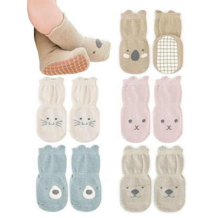 UPC: 0840316694704 | Deago 5 Pairs Baby Non Slip Grip Ankle Socks with Non Skid Soles for Infants Toddlers Kids Boys Girls