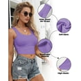 thumbnail image 4 of Blusas sin mangas AURUZA con cuello en U, color morado, XL, mujer, 4 of 6