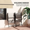 thumbnail image 4 of Set of 2 Grey Folding Outdoor Chairs with Armrests - Patio Lawn Chairs for Balcony, Backyard & Garden Seating - Durable Mesh & Metal Frame - 33.9" High Back, 4 of 7