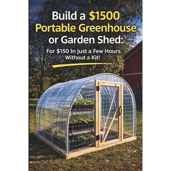 Build a $1500 Portable Greenhouse or Garden Shed: For $150 In Just a few hours without a kit!, (Paperback)