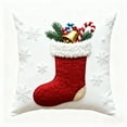 thumbnail image 3 of C Christmas Printed Pillowcases With Snowman Santa Claus Christmas Tree And Reindeer Patterns Cloth Material 17.72 X 17.72 Inches Design C, 3 of 7