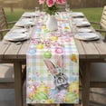thumbnail image 4 of Easter Bunny Table Runner 60 Inches, Spring Colorful Eggs Flower Branch Plaid Bed Runner Dresser Scarves Tabletop for Indoor Outdoor Parties/Ceremony/Banquet, 13" x 60", 4 of 8