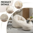thumbnail image 5 of DreamBuck Bean Bag Chair for Adult, Microfiber Upholstered Bean Bag Sofa with Petal Back, Shell-Shaped Beanbag Chair with Footstool, Memory Foam Stuffed Lazy Sofa for Living Room, Bedroom (Beige), 5 of 7