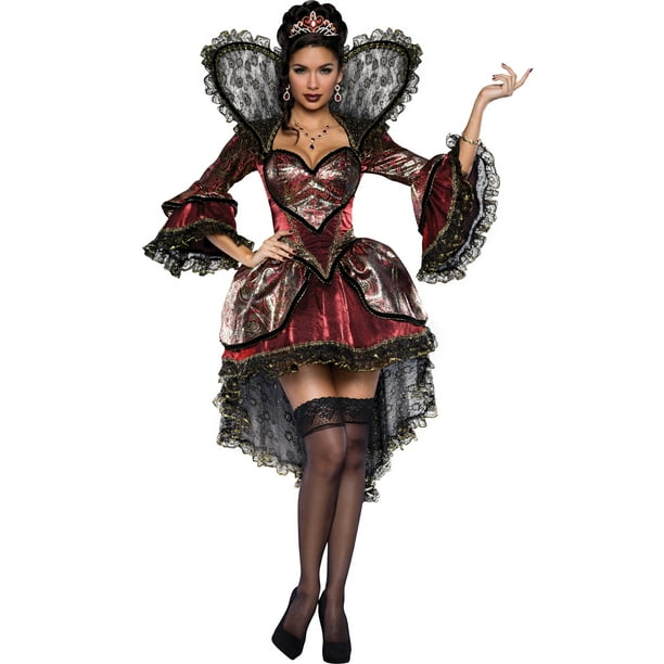 Wonderland Evil Dark Victorian Queen Of Hearts Adult Womens Costume Walmart Com Walmart Com