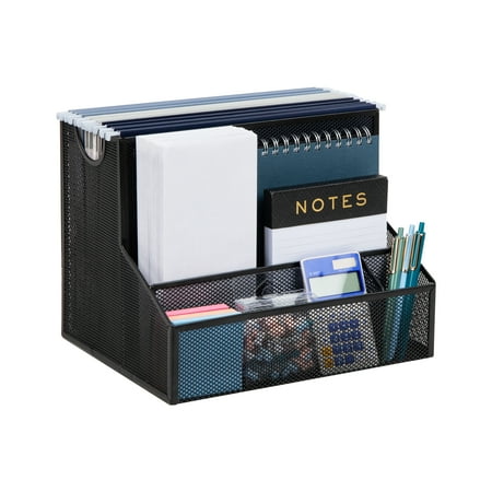 Mind Reader Desktop Organizer, Vertical File Storage, Letter Size, Office, Metal, Black