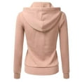 thumbnail image 3 of DYMADE Women Casual Draw String Zipper Hoodie Top, 3 of 3