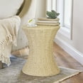 thumbnail image 3 of Household Essentials Handwoven Paper Rope Stool with Hourglass Shape, Cream, 3 of 5