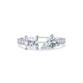 thumbnail image 2 of 2 Carat Cushion, Pear & Round Cut Lab Created Moissanite Adjustable Toi Et Moi Half-Eternity Engagement Ring For Women In 14K White Gold Over Sterling Silver(G-H Color, VVS1 Clarity, 2.00Cttw)-7, 2 of 6