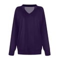 thumbnail image 4 of Gkeoshab Sweatshirt Women's Solid Color Raglan Sleeve Crewneck Sweatshirt, Streamlined Pullover Without Pockets for a Clean Look and Comfortable Everyday Wear in Soft Cotton Blend Dark Blue XXL, 4 of 5