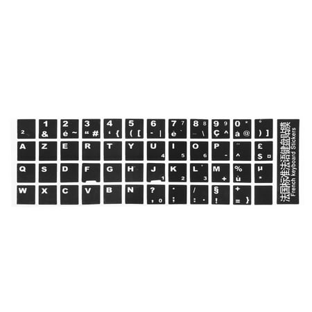 White Letters French Azerty Keyboard Cover Black for Laptop PC | Walmart