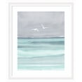 thumbnail image 4 of Kate and Laurel Framed Wall Art Print 'Sea and Seagulls' by Nikita Jariwala, 23 x 27, Oliver White Narrow Frame, Coastal, Beach Art for Wall Decor, 4 of 8