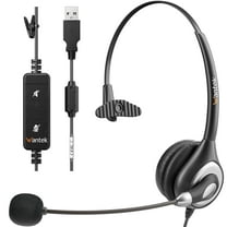 Wantek USB Headset with Microphone,for Computers,Black