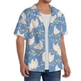 thumbnail image 4 of Vsdgher Funny Chicken Print Men's Wrinkle Free Untucked Cuban Shirt Business Casual Button Down Shirts Short Sleeve Shirt, 4 of 7