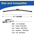 thumbnail image 2 of xianlin-Wiper Blade Replacement for 2013-2019 Ford Escape Kuga / 2011-2018 Explorer Rear Windshield Wiper Blades Original Equipment Replacement 11"（Set of 2）, 2 of 4