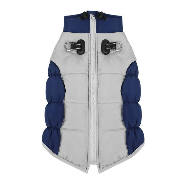 Vêtements pour Animaux Col Haut Manteau d'Hiver Réfléchissant pour Chien Protection contre la Neige Col Réglable Fermeture Éclair