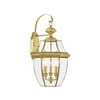 Livex Lighting - Monterey - 3 Light Outdoor Wall Lantern in Traditional Style -