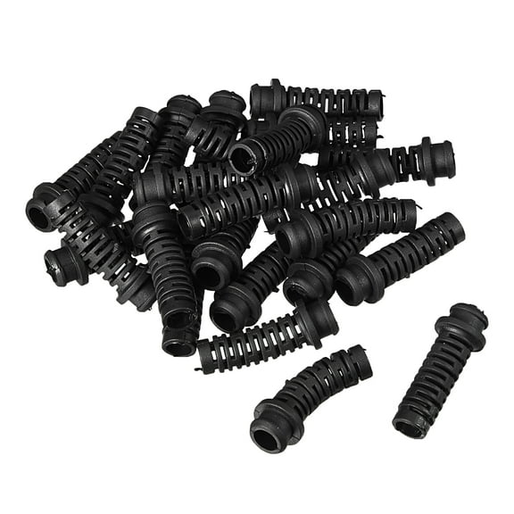 25pcs 6mm Inner Dia Strain Relief Cord Boot Protector Power Tool Hose Black
