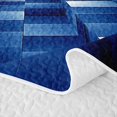 thumbnail image 5 of Castle Fairy Futuristic Cubes Tunnel Twin Quilt Set 2 Pieces,Geometric Block Twin Coverlet Set,Navy Black,1 Bedspread and 1 Pillowcase, 5 of 7