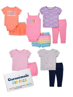 Garanimals Baby Girl Mix & Match Outfits Kid-Pack Gift Box, 10pc Set