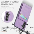 thumbnail image 4 of Allytechgroup Galaxy A14 5G Wallet Case, Premium PU Leather RFID Blocking Cards Slots Stand Drop Resistance Shockproof Bumper Retro Phone Case for Samsung Galaxy A14 5G, Purple, 4 of 8