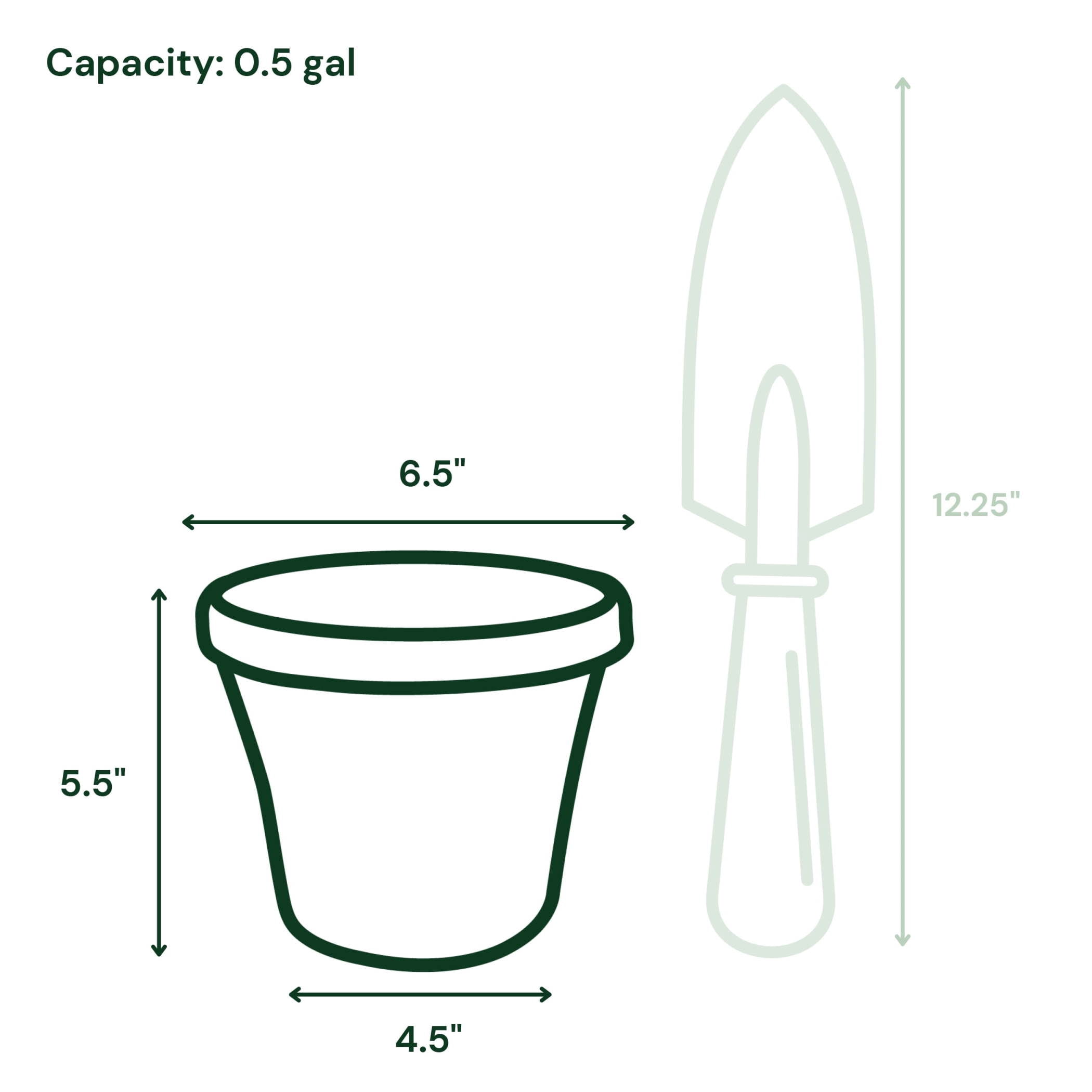 Bloem Terra 6" Round Plastic Planter with Drainage Holes - Indoor/Outdoor, 0.5 Gallon Capacity, Lightweight Garden Pot, Basil