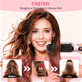 thumbnail image 3 of Hair Straightener Brush, Anti-Scald Ceramic Straightening Brush with 4 Temp & 35s Fast Heating, Anti-Tangle Flat Iron Hot Comb, Dual Voltage, Pink, 3 of 9