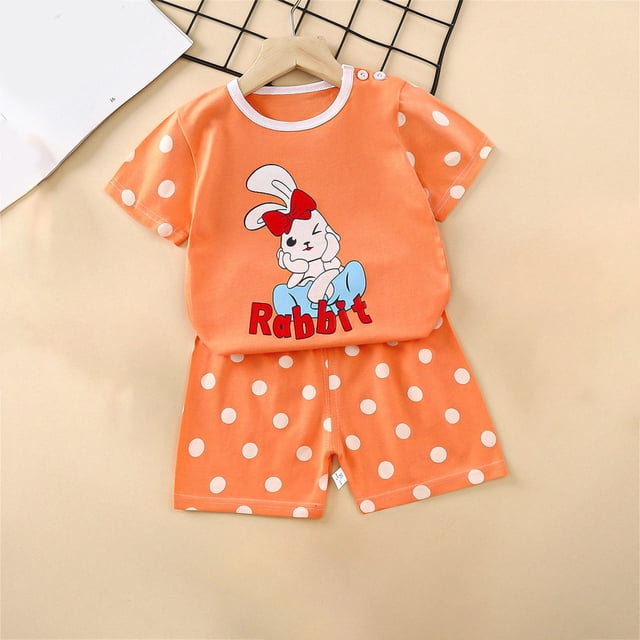 EGNMCR Ensembles de Blouses et Chemises à Manches Courtes à Col Rond Tout-Petits Enfants Bébés Garçons Filles Mode Mignon Imprimé Chiot à Manches Courtes Tenue Décontractée Ensemble Fille