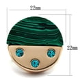 thumbnail image 2 of Luxe Jewelry Designs Women's Rose Gold Stainless Steel Ring with Emerald Malachite Synthetic Stones, 2 of 4