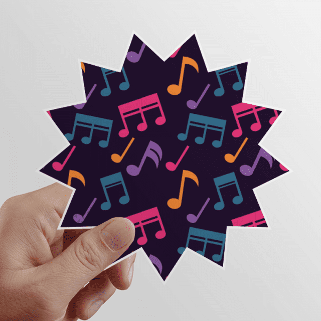 Notes de Musique Colorées Autocollant Vinyle Soleil Noir pour Bagages Graffiti Fleur Décalcomanie
