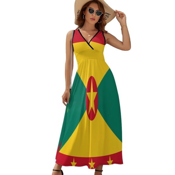 Flag of Grenada Sleeveless Dress Dresses Women Summer Evening Dresses Ladies Bohemia Long Dresses
