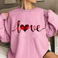 thumbnail image 1 of Aqestyerly Saint-Valentin Amour Imprimé Mode Femme Manches Longues Col Rond T-Shirt Impression Blouse Ample Hauts, 1 of 3