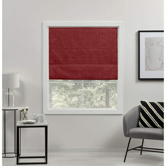 Exclusive Home Acadia 100% Blackout Polyester Roman Shade, 23""X64"", Red