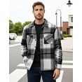 thumbnail image 5 of COOFANDY Casual Plaid Button Down Shacket for Men, 5 of 7