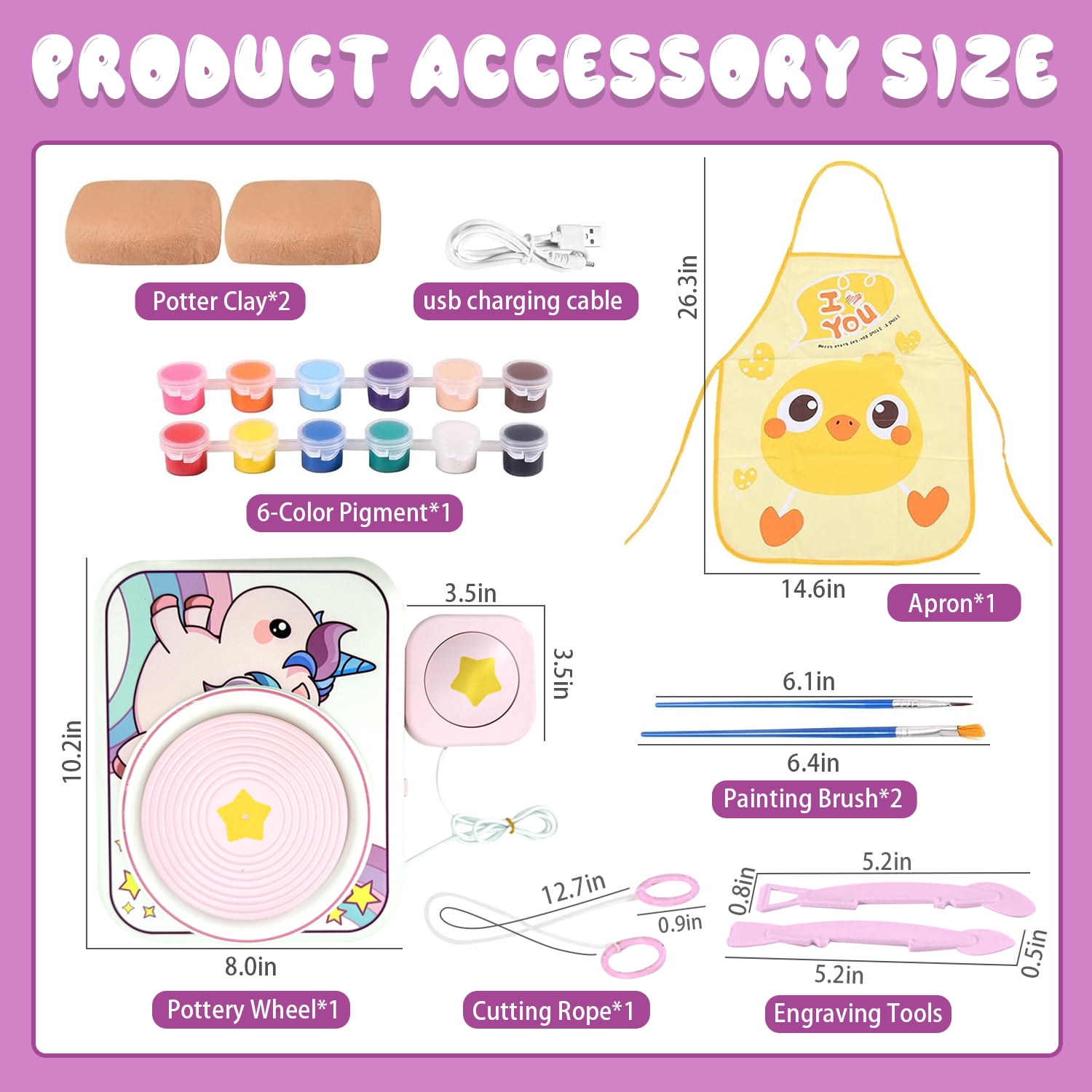 Sytle-Carry Toys for Girls 8 to 11 Years, Pottery Wheel for Kids, Arts and Crafts for Kids, Birthday Gifts for Girls