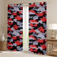 thumbnail image 2 of jejeloiu Camo Hunter Black Out Curtains,Red Gray Camouflage Curtains Pack of 2 (42x63 Each) For Teens Boys, 2 of 6