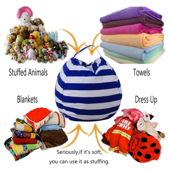 Puff extragrande para guardar juguetes de peluche, funda para puf infantil, asiento suave para el hogar (96 cm)