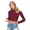 Burgundy, variant on Women's Long Sleeve Crop Tops Buttery Soft Y2K Baby Tee Super Stretch Casual, Workout Shorts T-Shirts (Dill Green, X-Small)