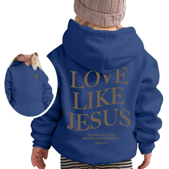 Chenglor Girls Jesus Loves You Hoodie Sweatshirts for Girls Toddler & Kids II Little Girl's Pullover Tops Sweaters & Hoodies