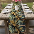 thumbnail image 5 of Palm Tree Cotton Linen Table Runner for Dining Kitchen, Retro Summer Botanical Tropical Plant Leaves Wedding Outdoor Party Tablerunners Decoration,Dresser Scarf Coffee Tablecloth Runners 13x90 Inches, 5 of 9