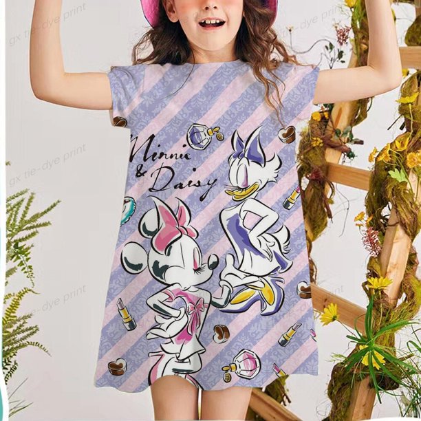 Novedad de verano, vestido para niñas, moda para niñas, vestido para niños Donald, vestido de princesa para niños, pijamas finos para niñas 2T Gao Jinjia LED